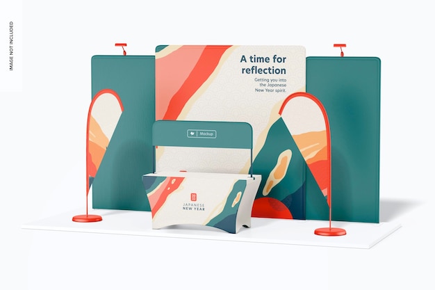 Promotional event table on exhibition mockup