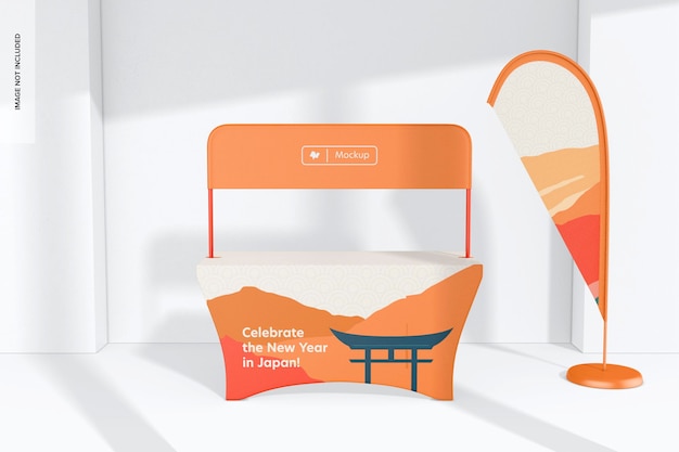 Promotional Event Table Mockup, Perspective
