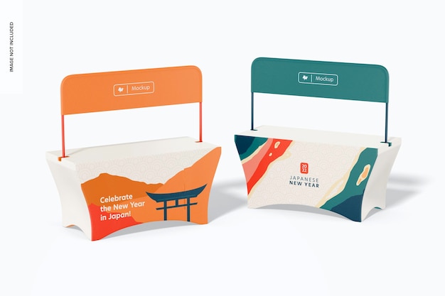 PSD promotional event tables mockup