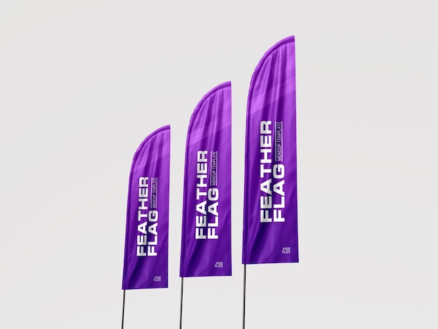 PSD promotional feather flag mockup