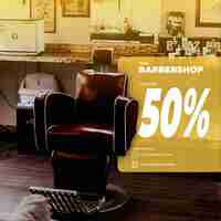 PSD promotional mockup for barbershop