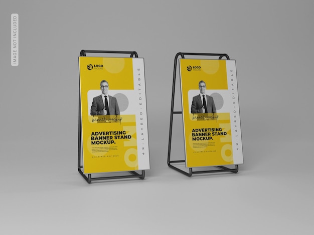 Mockup promozionale di banner per stand all'aperto