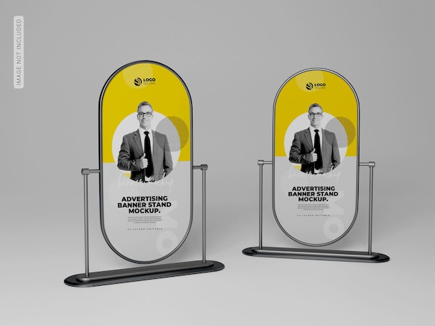 Mockup promozionale di banner per stand all'aperto