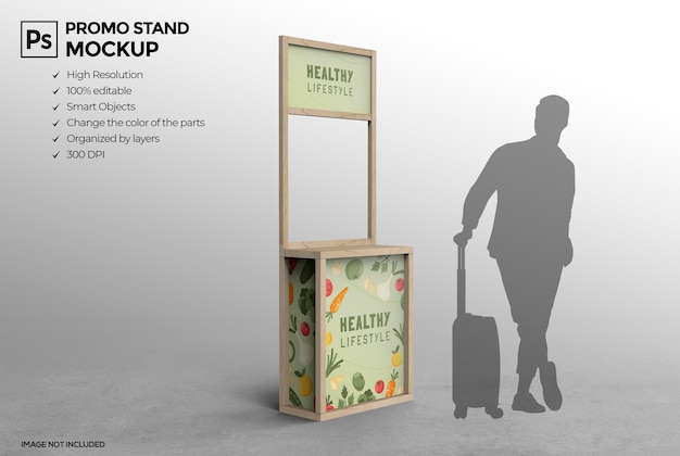 Promotional stand mockup to display product at point of sale