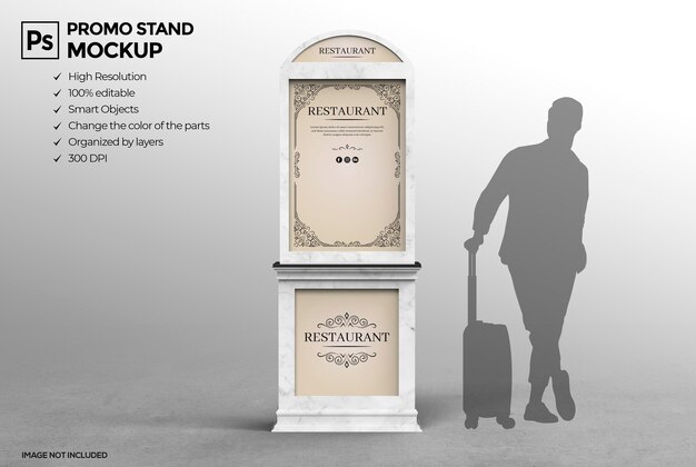 Mockup di stand promozionale per visualizzare il prodotto nel punto vendita