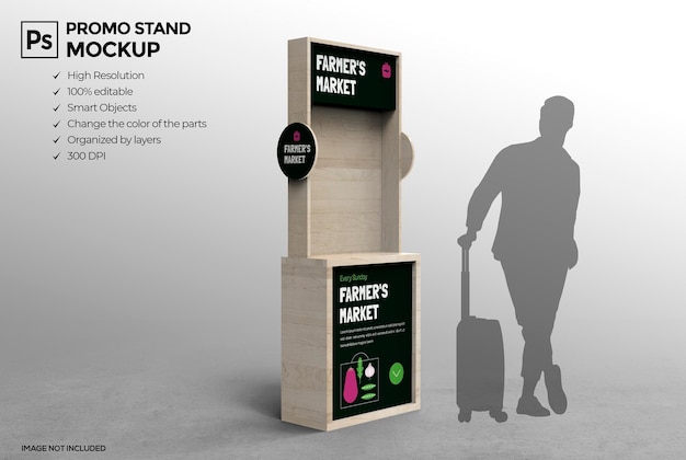 Mockup di stand promozionale per visualizzare il prodotto nel punto vendita