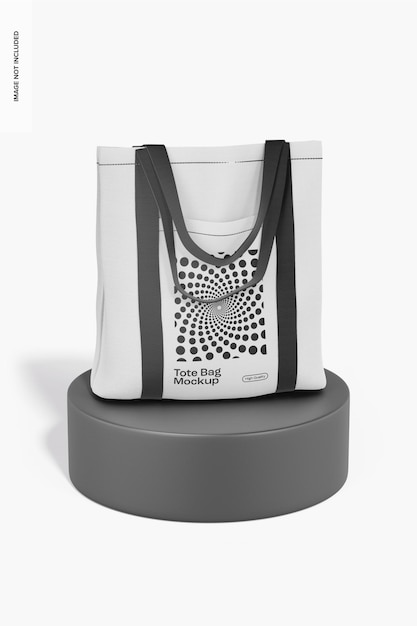 promotional tote bag with pocket mockup front view