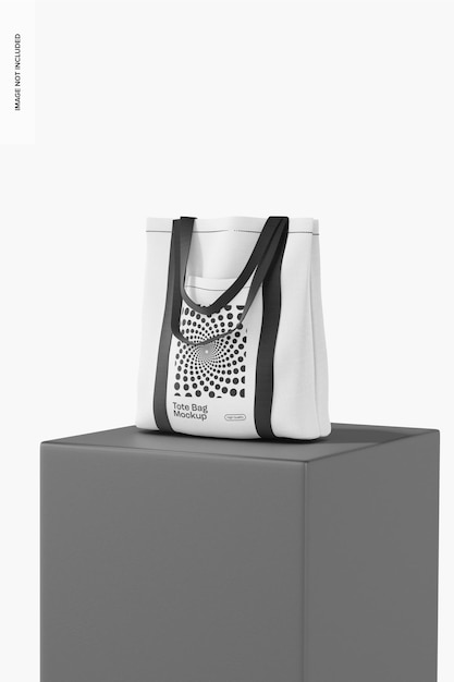 promotional tote bag with pocket mockup