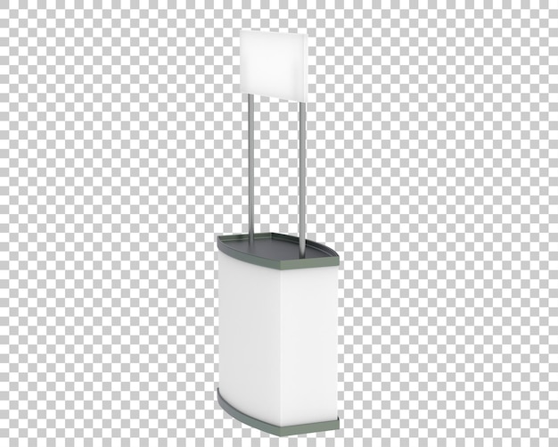 Promotionele stand op transparante achtergrond 3D-rendering illustratie