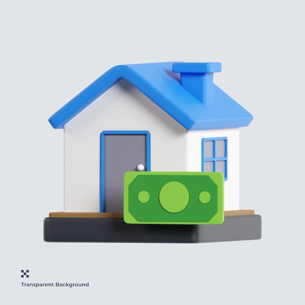 Property investment 3d icon illustration