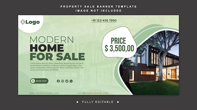 Property sale banner template design