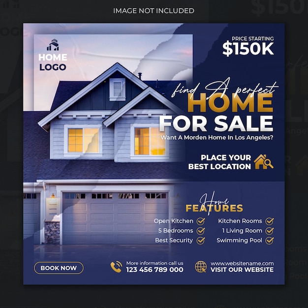 Property sale social media post real estate business promotion design template