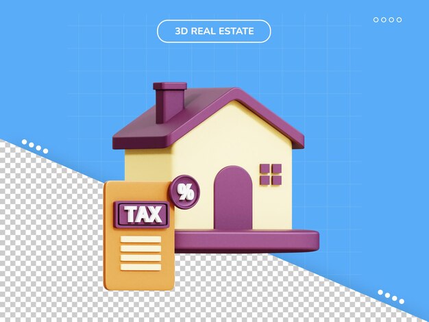 PSD property tax 3d icon