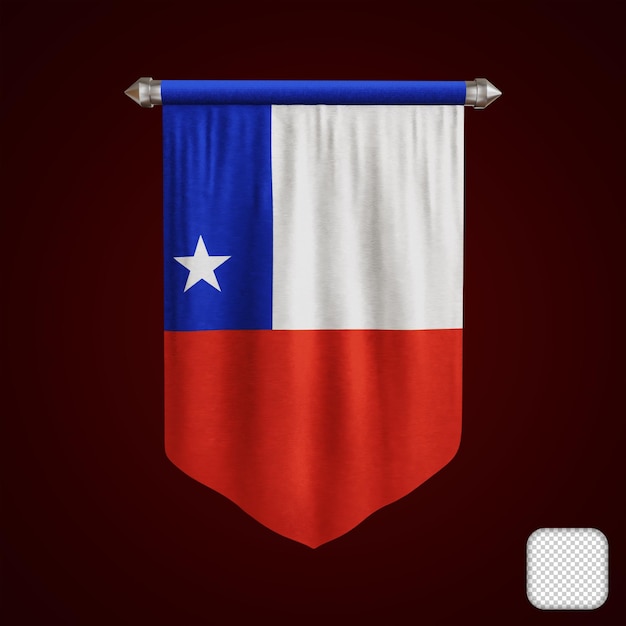 Proporzec Chile flaga ilustracja 3D