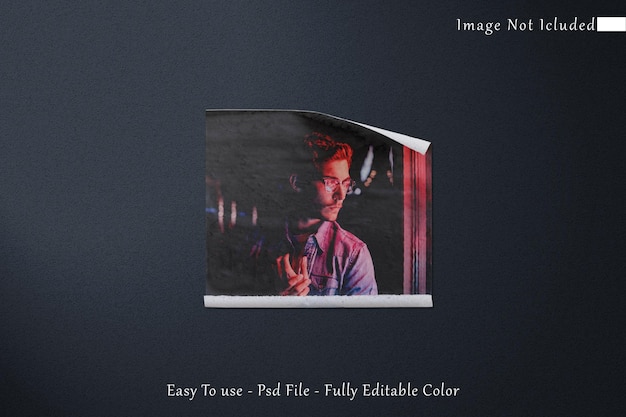 PSD prosta minimalistyczna tablica nastroju photo polaroid makieta