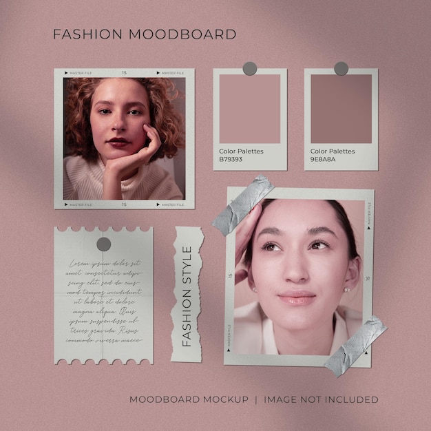 Prosta Moda Photo Paper Film Frame Collage Moodboar Mockup