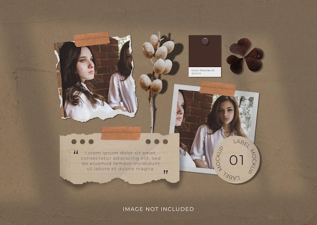 Prosta ramka do zdjęć mody zestaw makieta moodboard