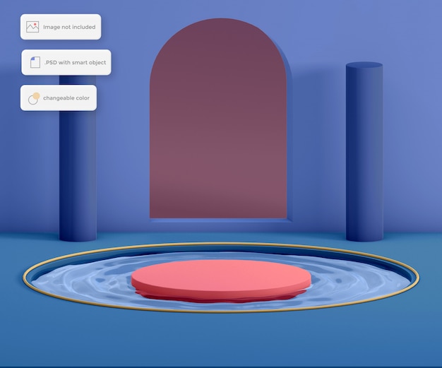 PSD proste podium na wodzie, lokowanie produktu
