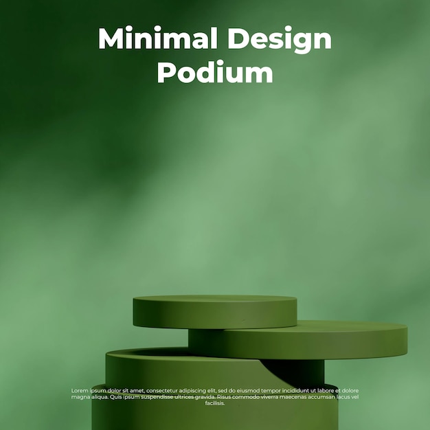 Prosty Minimalistyczny Projekt Renderowania ścian 3d Pusta Scena Cylindryczny Zielony Podium W Kwadracie