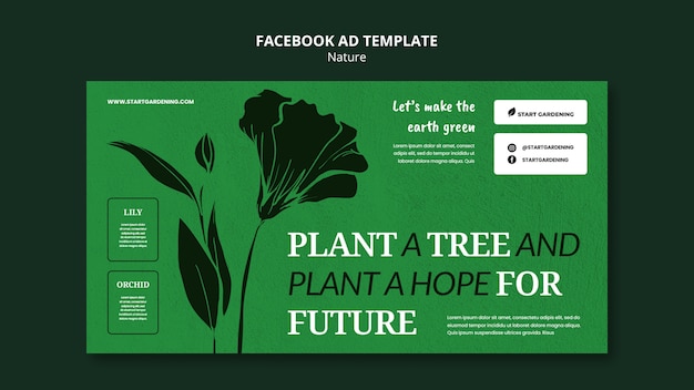 Protecting nature concept facebook template