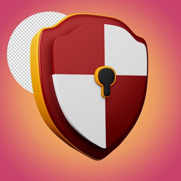 PSD icona di protezione icona di sicurezza rendering 3d