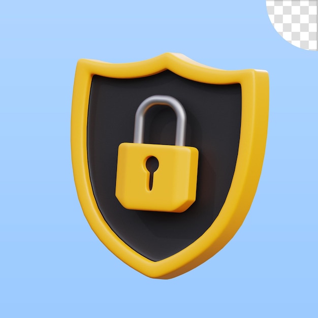 Protection shield 3D Illustration