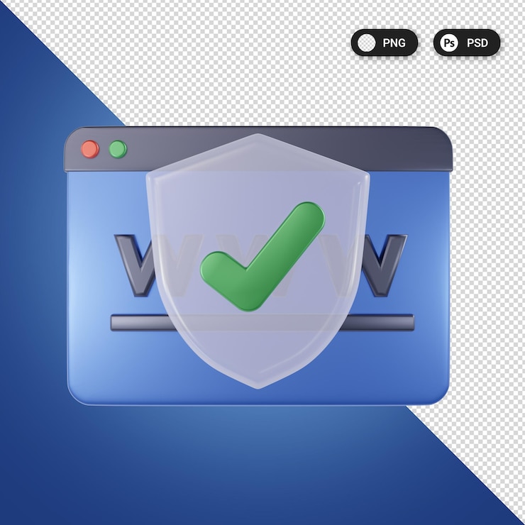 PSD protection website technology 3d icon set