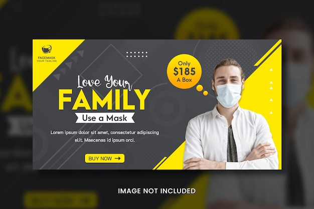 Protective mask medical product banner