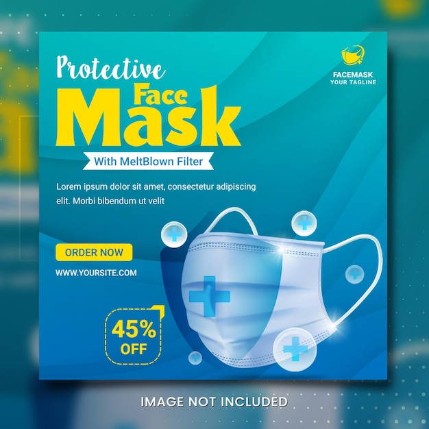 Protective mask medical product banner