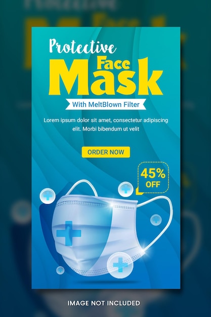 Protective mask medical product banner