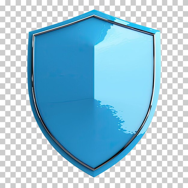 PSD protective shield of blue color on a transparent background