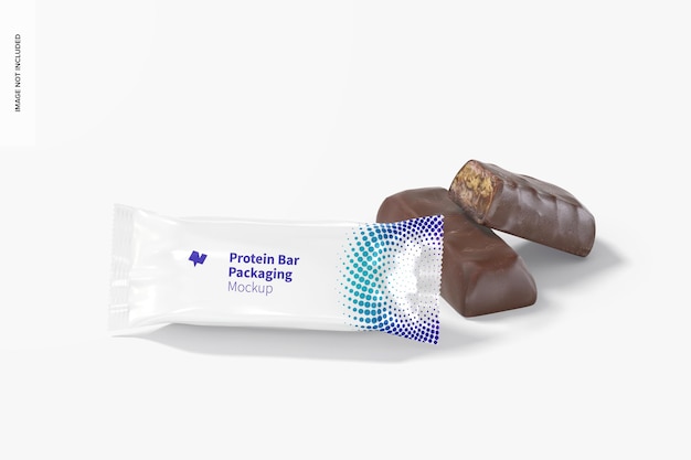 Protein bars packaging mockup, front view