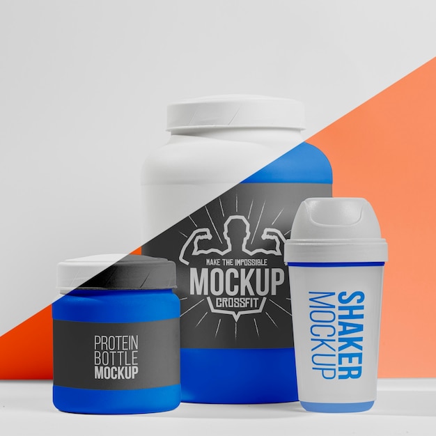 Protein bottle powder and pills with shaker