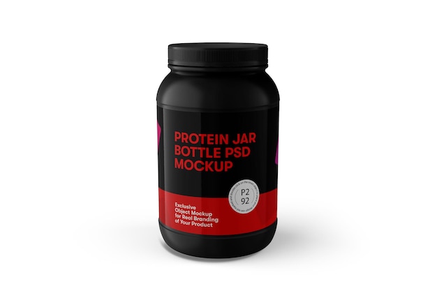 PSD protein jar bottle mockup stand up view