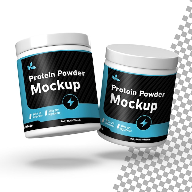 PSD protein powder container jar mockup psd