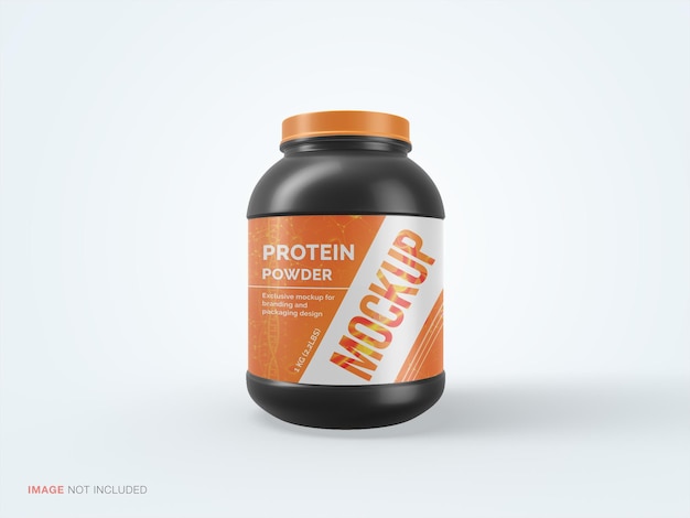 PSD protein powder container jar with label mockup