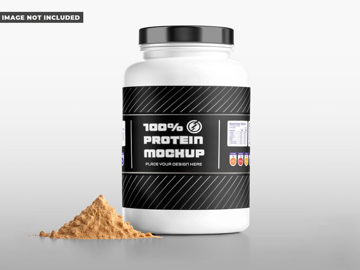 PSD protein supplement bottle mockup