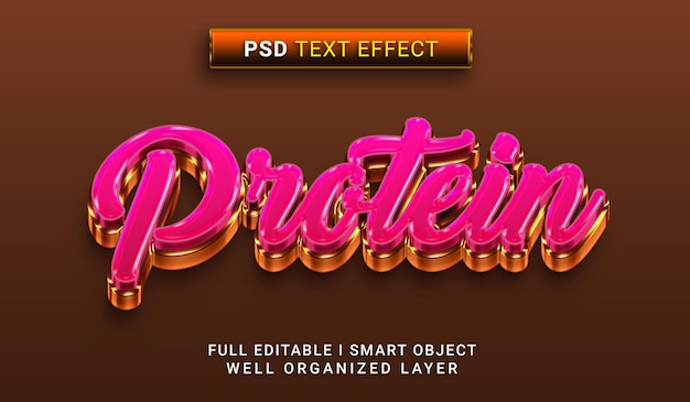 Proteïne 3D-stijl teksteffect