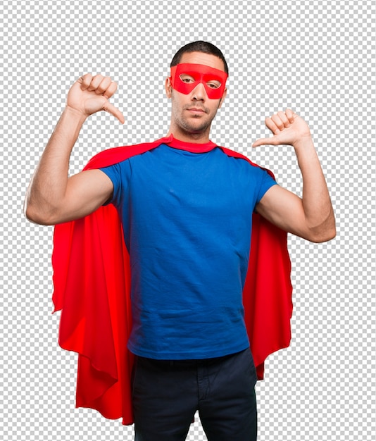 PSD proud superhero posing