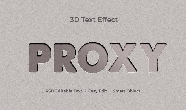 Proxy 3d-tekststijleffect mockup-sjabloon premium