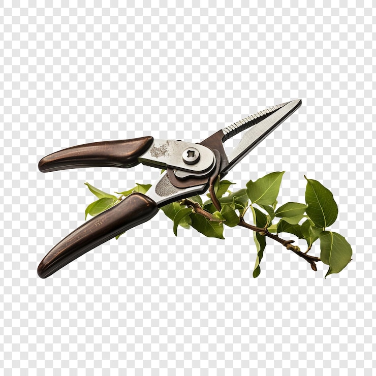 PSD pruning shears isolated on transparent background