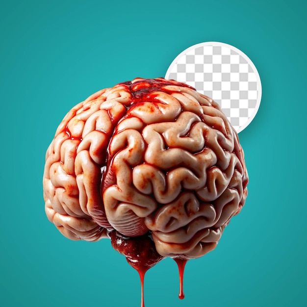 PSD przedstawienie ludzkiego mózgu lub intelektu z efektem kropelkowania cieczy