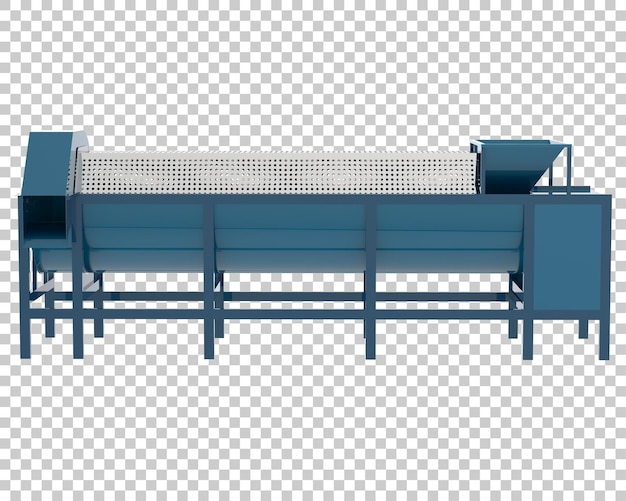 PSD przemysłowa maszyna rybna odizolowana na przezroczystym tle ilustracja renderowania 3d