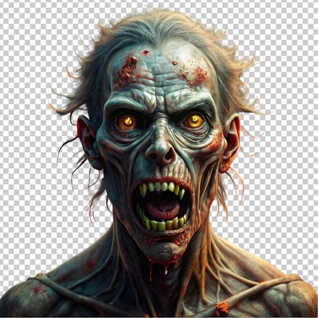 PSD przerażająca twarz zombie.