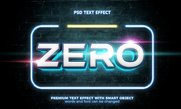 Przestrzeń zero galaxy blask 3d edytowalna makieta stylu efektu tekstowego