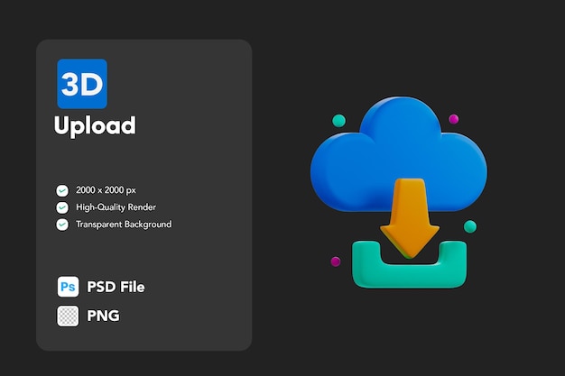 PSD przesyłanie ilustracji 3d icon