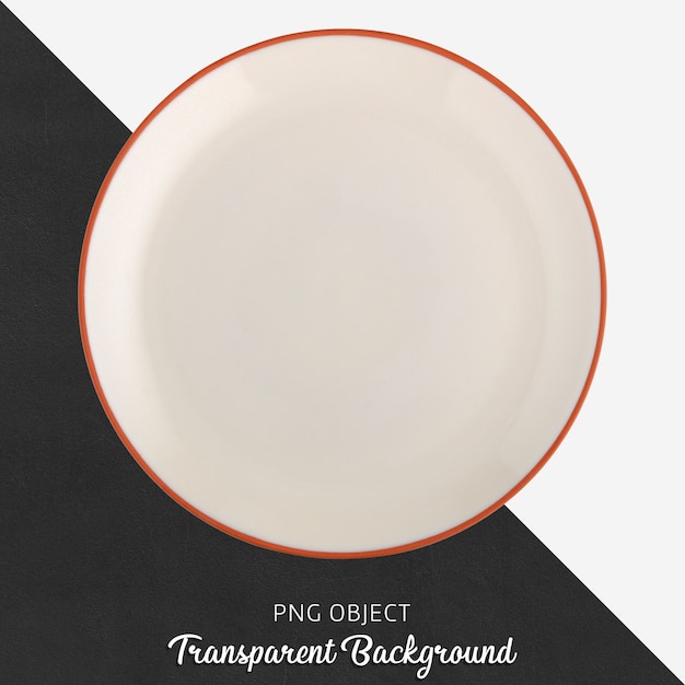 Przezroczysta biała ceramiczna lub porcelanowa okrągła płyta