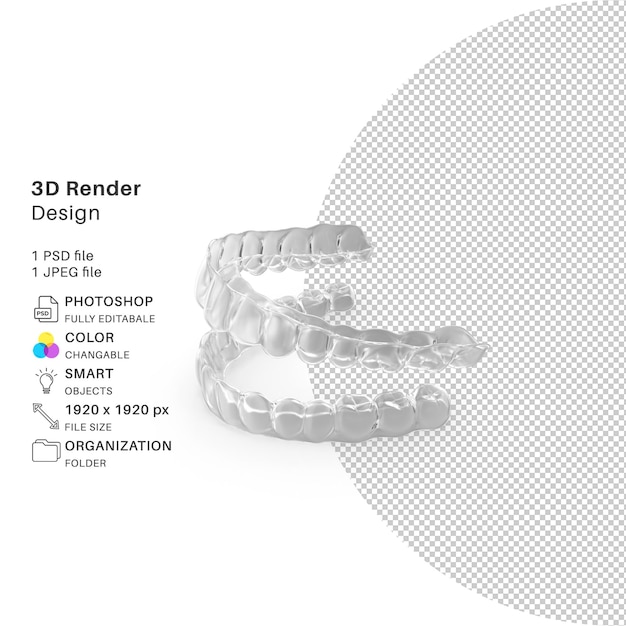 PSD przezroczyste nakładki dentystyczne i element ustalający do wymiany zębów
