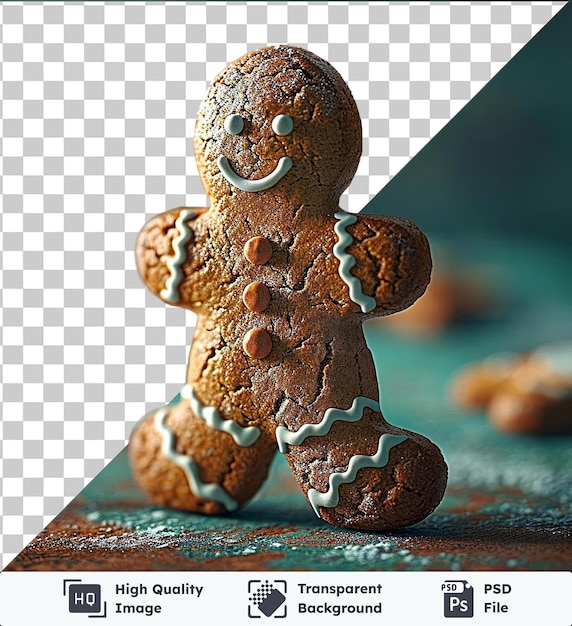 Przezroczyste Psd Zdjęcie Gingerbread Man Ciasteczka Na Stole