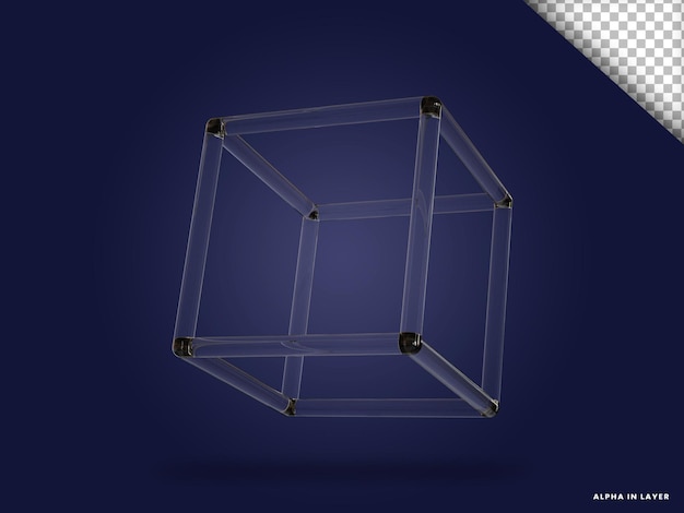 Przezroczyste szkło abstrakcyjny kształt geometryczny Nowoczesna forma renderowana w 3D